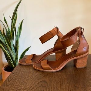 Frye brown leather heels